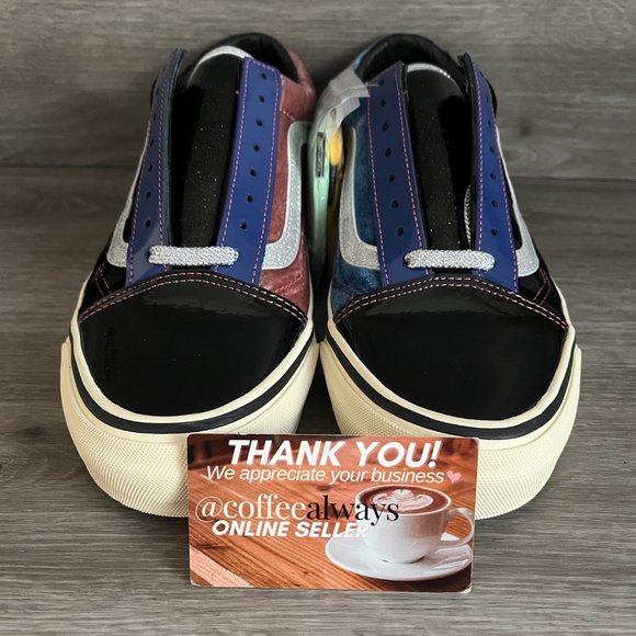 🥳 HP 🥳 Vans Sinner's Club Og Old Skool Lx Black Yellow Size 8.5 Men's NWOB - Picture 2 of 12